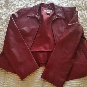 Red Alfani Leather Jacket sz. M petite